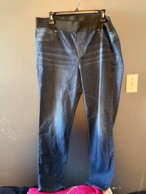 INC International Concepts Dark Blue Skinny Jeans with Elastic Waistband